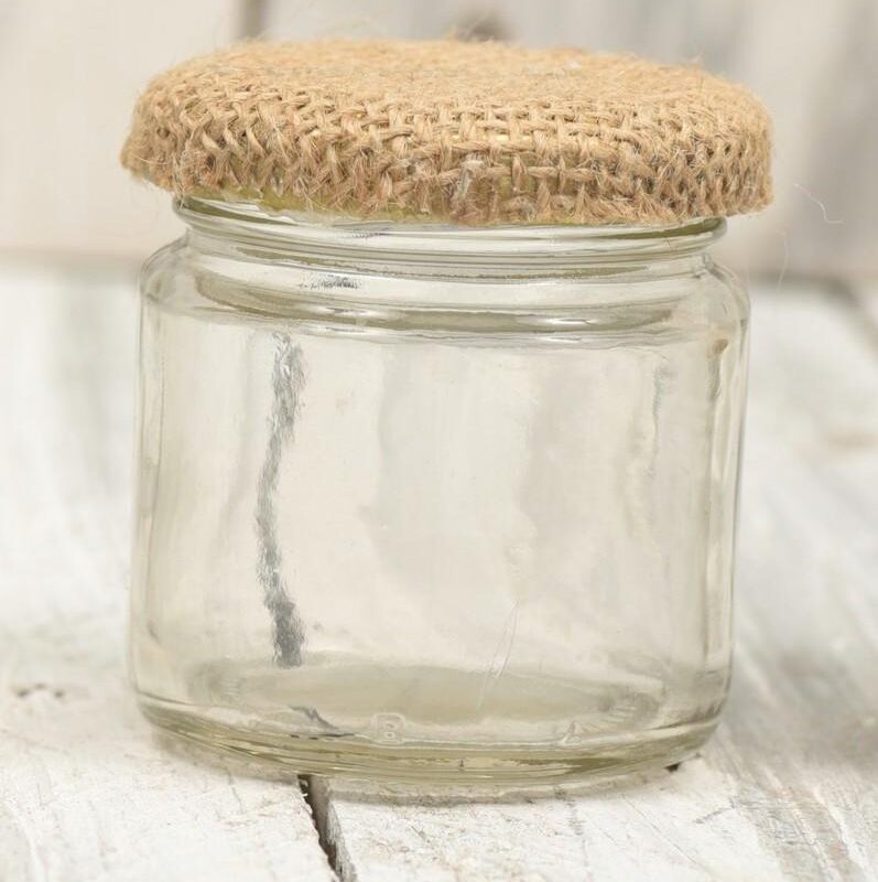 "Βαζάκι με Διακοσμητική Λινάτσα 100ml | Set 10 τεμ."