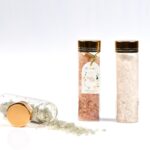 "Μπομπονιέρα δοκιμαστικός σωλήνας με αρωματικά άλατα και χρυσό καπάκι σε 12 χρώματα"