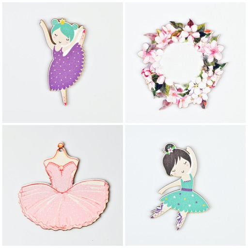 Lasercut στοιχεία μπαλαρίνα mix 4 σχέδια