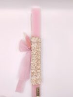 Ροζ Λαμπάδα Ανάγλυφα Λουλούδια